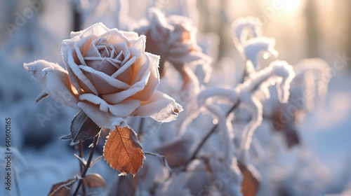 Wallpaper Mural Frozen roses in the autumn Torontodigital.ca