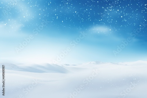 Snowy landskape with bright blue sky