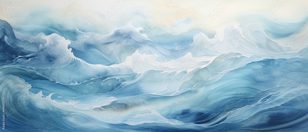 Ethereal silver and icy blue patterns, evoking a frozen landscape touched by the first light of day Ethereal silver and icy blue patterns, evoking a frozen landscape touched by the first light of day