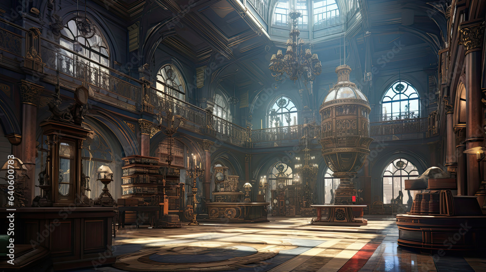 Fototapeta premium Intricately rendered view of a historical interior space