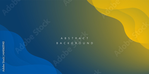 Abstract background with blue and yellow wave combination. vector illustration