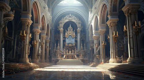 Astonishingly detailed view of a grand cathedral's interior