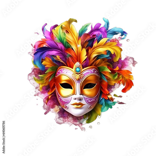 Mardi gras mask, PNG, Transparent background, Generative ai © The Deep Designer