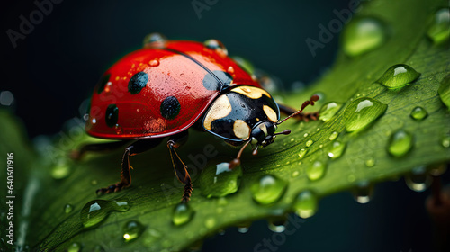 Astonishingly detailed close-up of a ladybug on a leaf