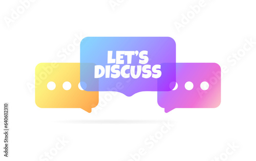 Let's discuss signs. Flat, color, let's discuss. vector illustration