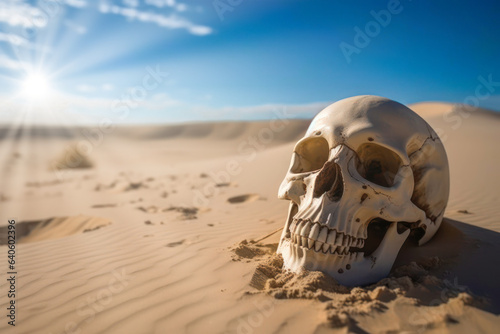 Schädelknochen in der Wüste