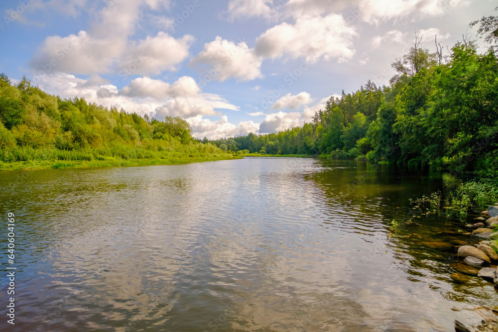 Gauja, the longest river in Latvia. A summer day by the river