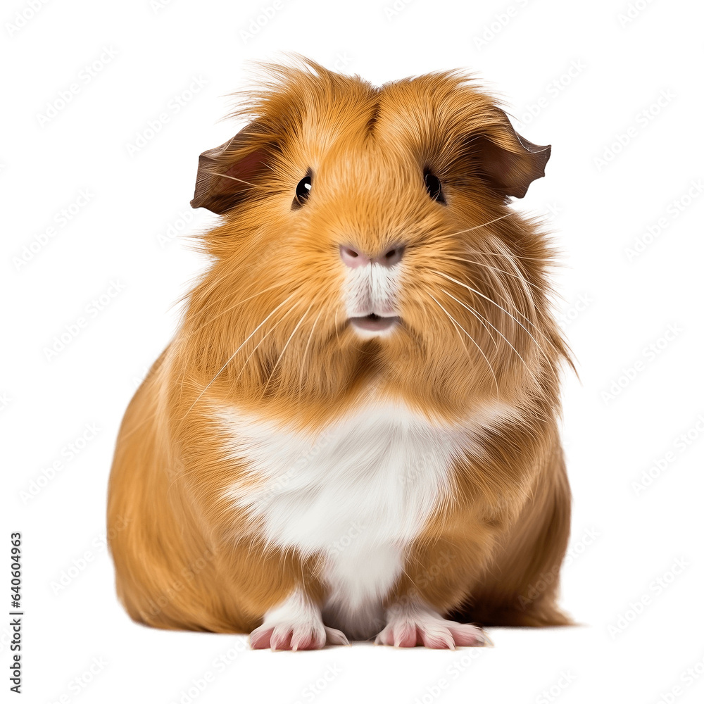 Abyssinian Guinea Pig, transparent background, generative Ai Abyssinian Guinea Pig, transparent background, generative Ai
