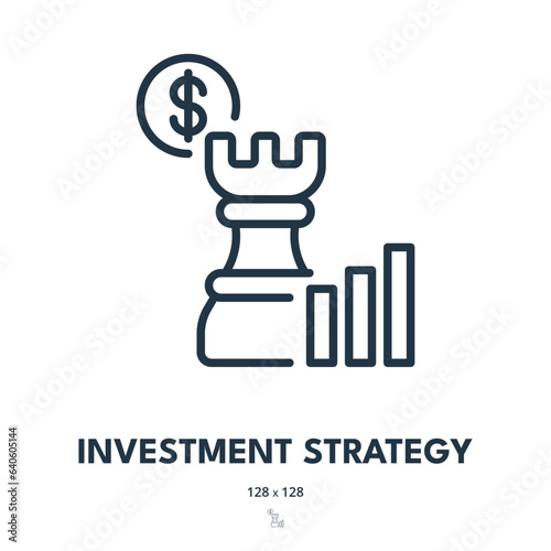 Investment Strategy Icon. Investor, Fund, Income. Editable Stroke. Simple Vector Icon