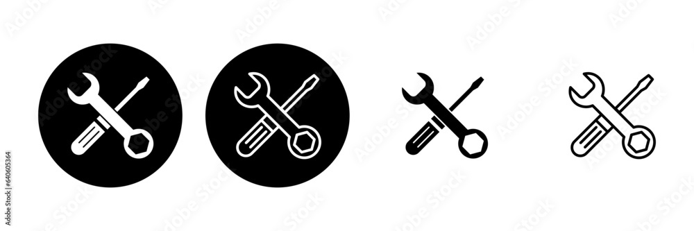Repair tools icon set. tool icon vector. setting icon vector. Wrench and screwdriver. support, Service Repair tools icon set. tool icon vector. setting icon vector. Wrench and screwdriver. support, Service