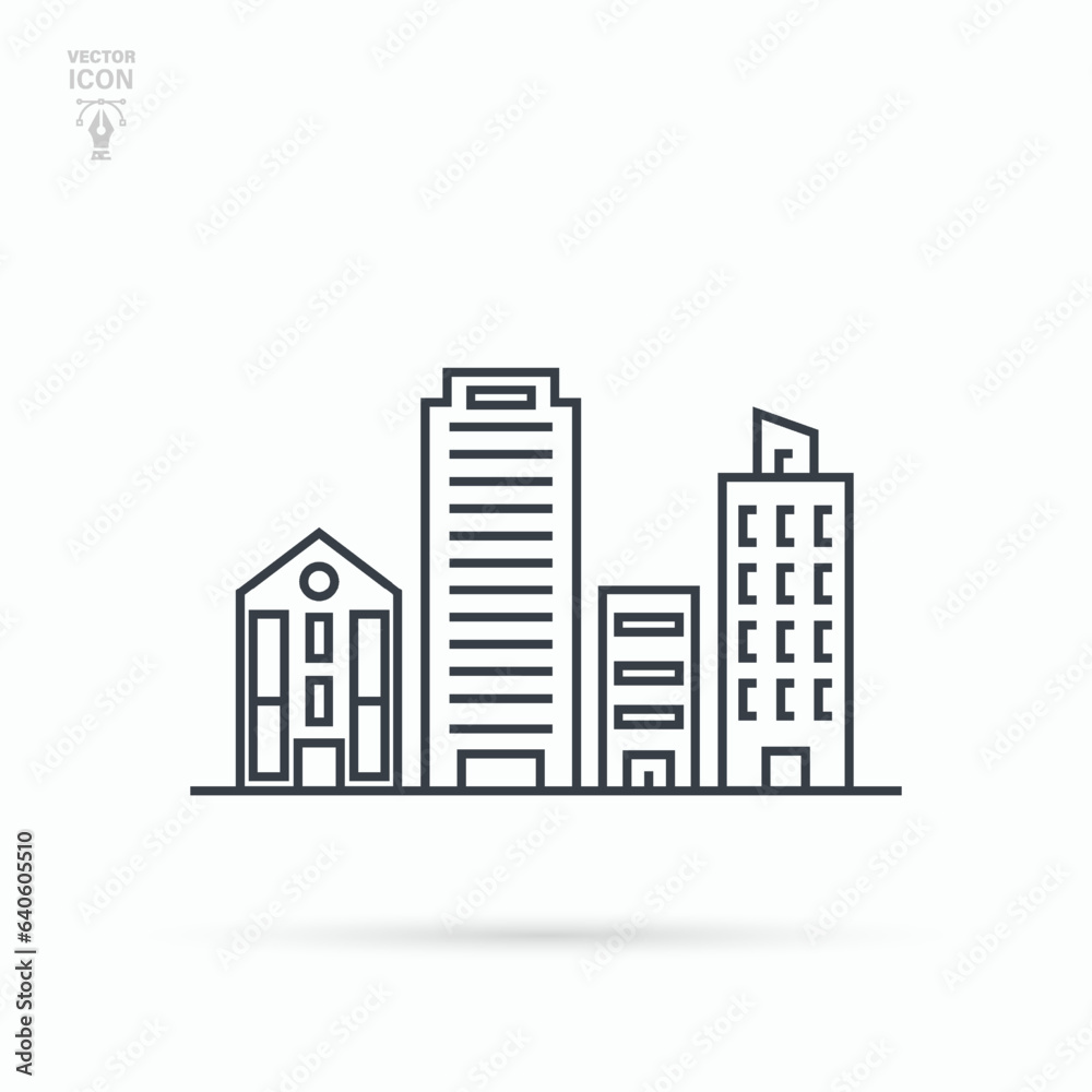 Building icon. Architectural business concept. Vector illustration.