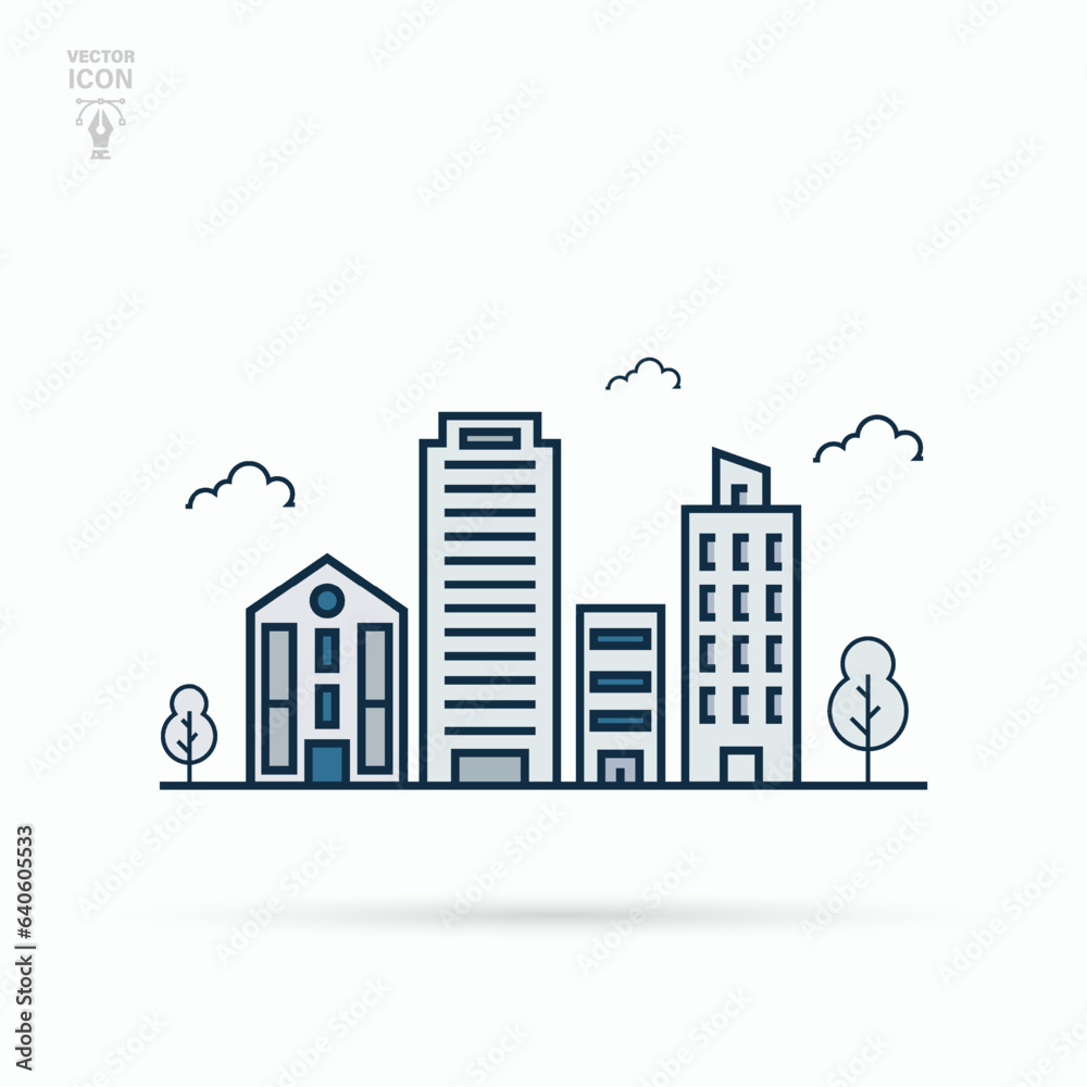 Building icon. Architectural business concept. Vector illustration. Building icon. Architectural business concept. Vector illustration.