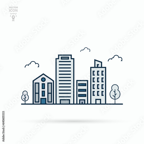 Building icon. Architectural business concept. Vector illustration.