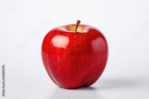 Red apple isolated on white background. Fresh organic fruit.