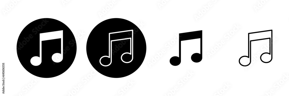 Music icon set. note music icon vector Music icon set. note music icon vector