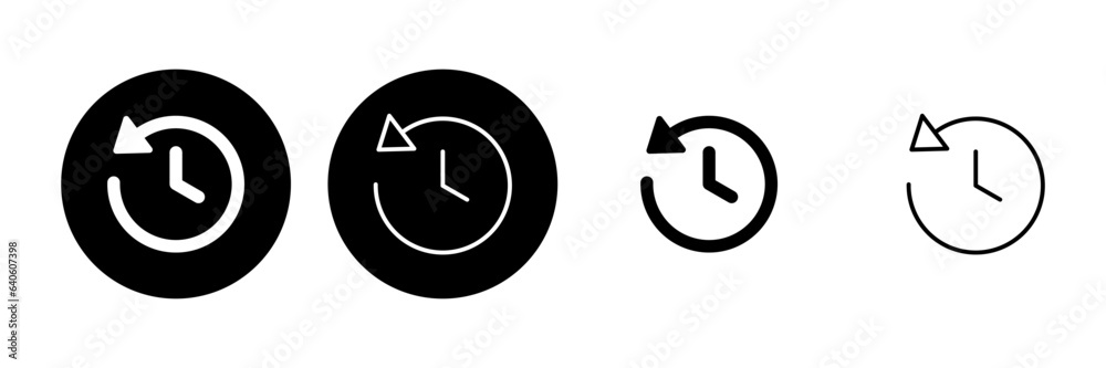 History icon set. recent event history