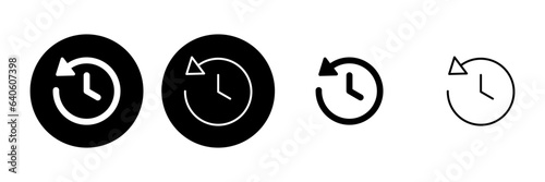 History icon set. recent event history