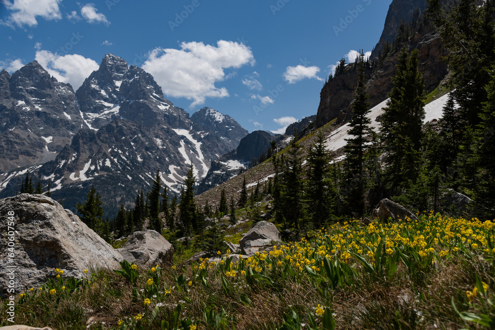 Mountain Views of the Teton Crest Trail in Teton National Park Mountain Views of the Teton Crest Trail in Teton National Park