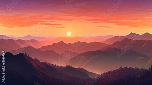 sunset in the mountains