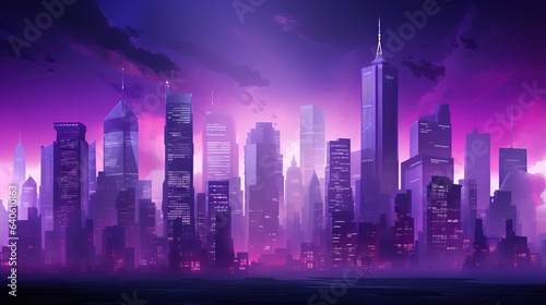 Retro futuristic synthwave retrowave styled night cityscape with sunset on background. Cover or banner template for retro wave music © Tatsiana