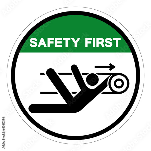 Safety First Nip Hazard Symbol Sign, Vector Illustration, Isolate On White Background Label .EPS10