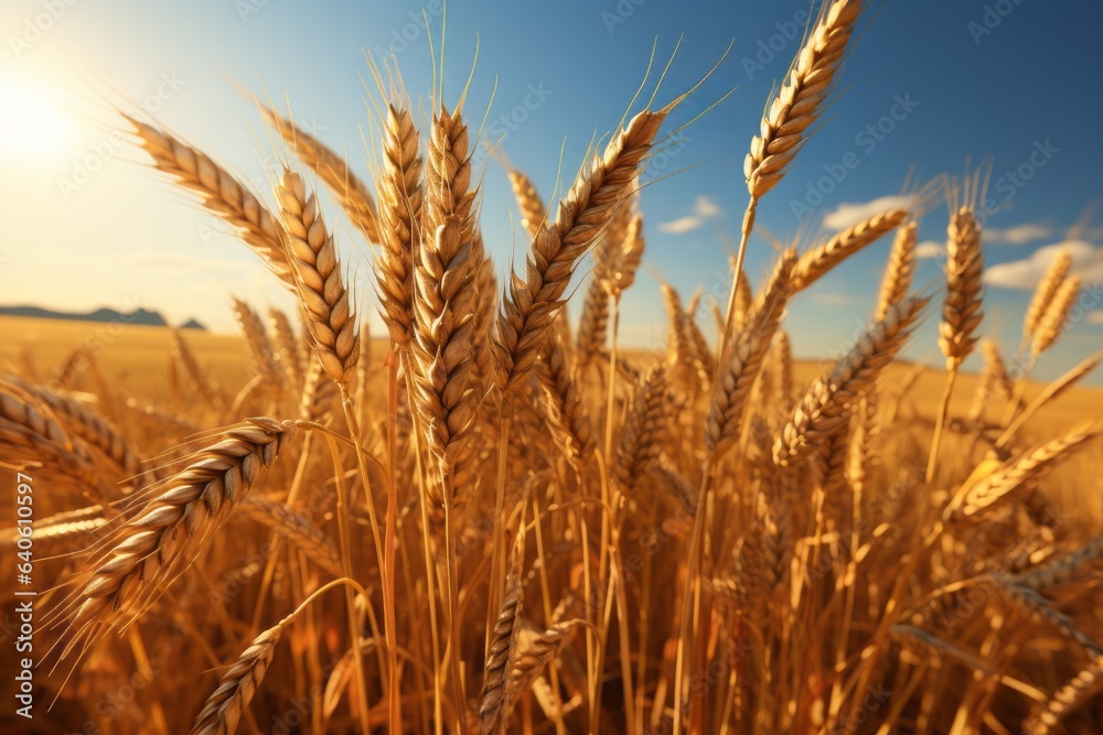 Spikelets of wheat in the field. Grain deal concept. Hunger and food security of the world. Spikelets of wheat in the field. Grain deal concept. Hunger and food security of the world.