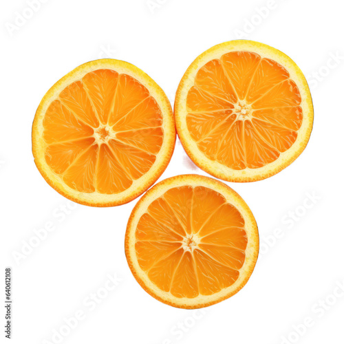 Dried Orange slices isolated on transparent background. Generative AI