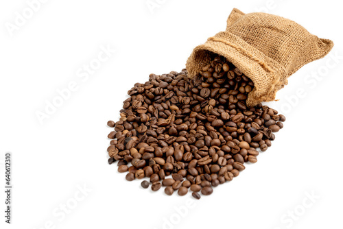 Burlap sack with coffee beans