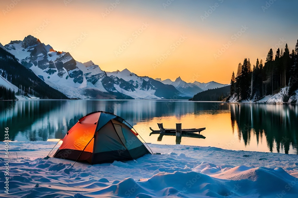 sunset in the mountains