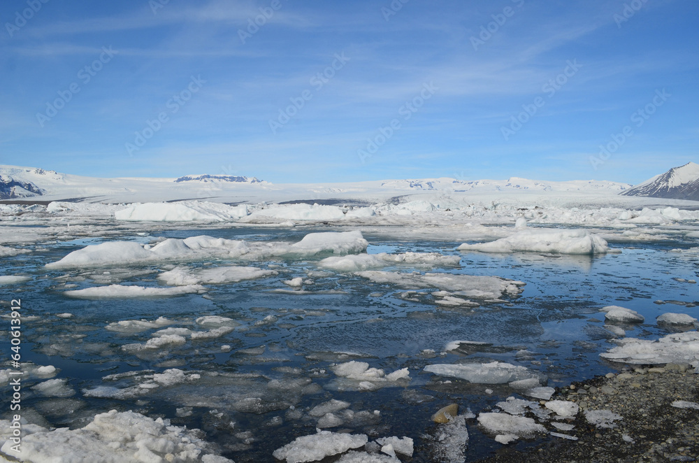 Melting Ice Flow in a Water Body