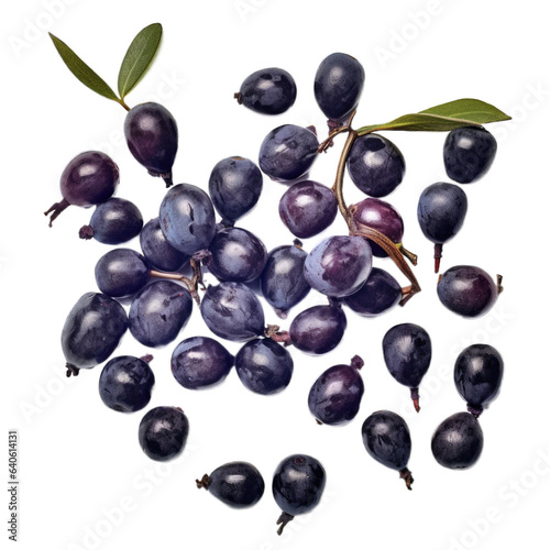 Dried Huckleberries isolated on transparent background. Generative AI