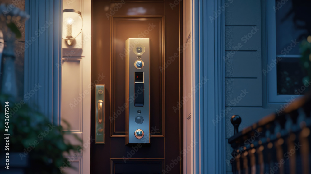 A modern intercom door phone featuring an integrated camera