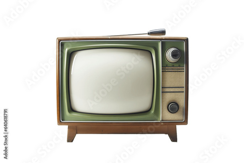 Vintage Television Isolated on Transparent Background - Generative AI