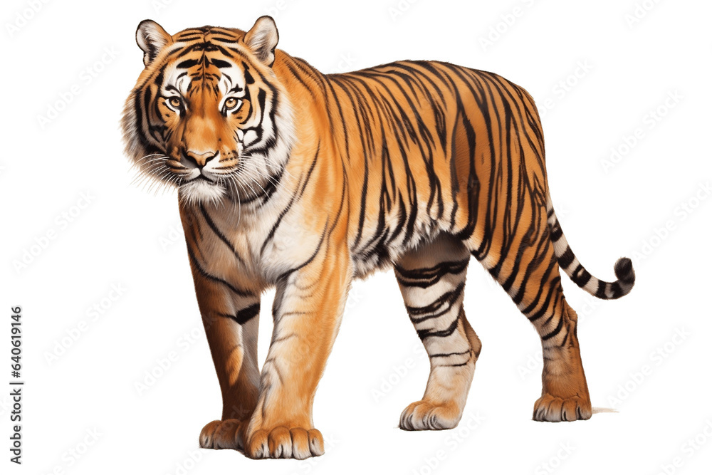 Tiger King Isolated on Transparent Background - Generative AI