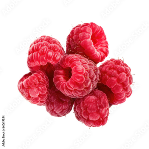 Dried Raspberry isolated on transparent background. Generative AI