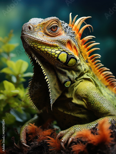 Iguana in its Natural Habitat  Wildlife Photography  Generative AI