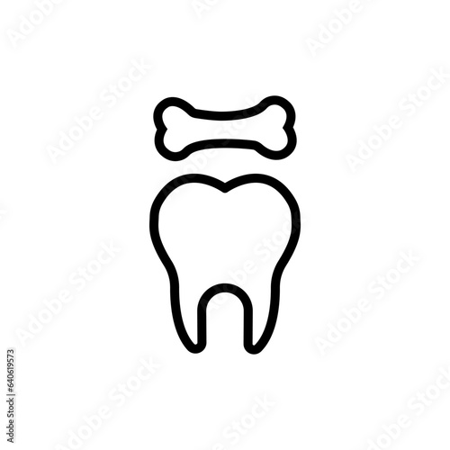 Strong bones and teeth vector icon. Isolated healthy pet food sign design.