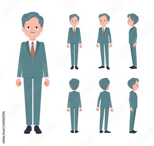 立っているビジネス社長男性のセット