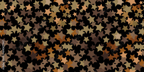 Trendy camouflage pattern with stars. Vector camouflage pattern for clothing design.