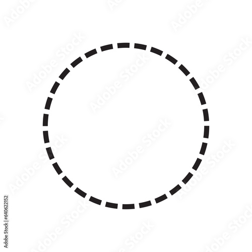Vector dashed circle flat icon. dotted line circle. Dotted circular logo. Halftone fabric design. Halftone circle dots texture. Vector design element for various purposes