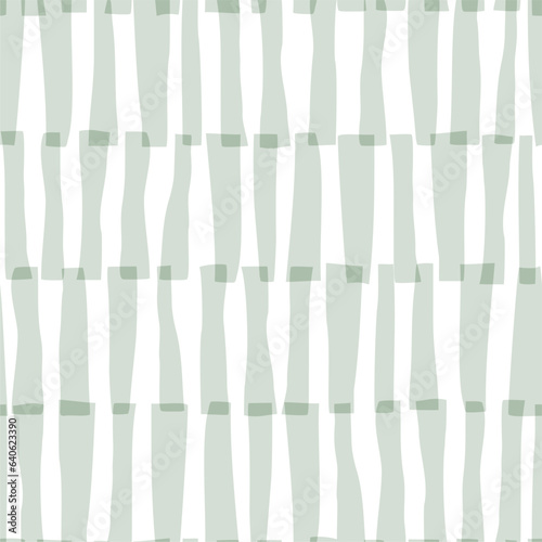 Irregular geometric seamless pattern. Green stripes on a white background. Repeatable Design. Abstract Print.