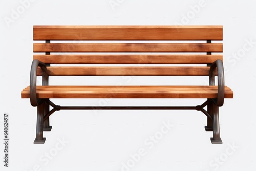 Wooden bench isolated on white background