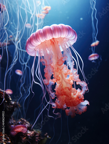 Jellyfish in its Natural Habitat, Wildlife Photography, Generative AI © Vig
