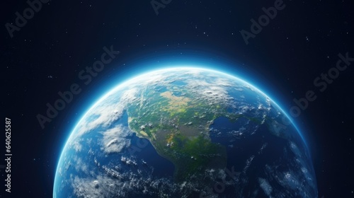 Beautiful view of the planet Earth from space. 3d illustration.  © korkut82