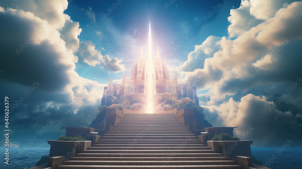 Fototapeta premium stairway to heaven.Generative Ai