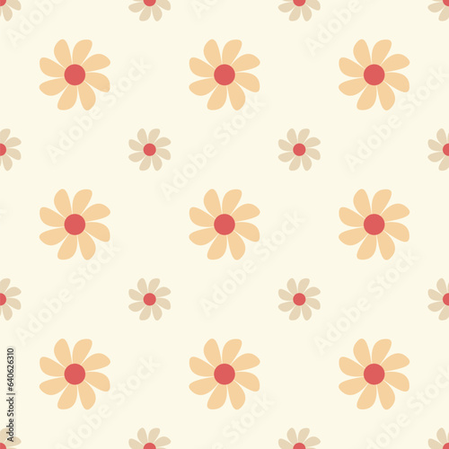 Seamless flower pattern vector floral shape doodle plant abstract texture background illustration for digital paper and print materials.