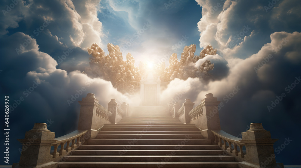 Fototapeta premium stairway to heaven.Generative Ai