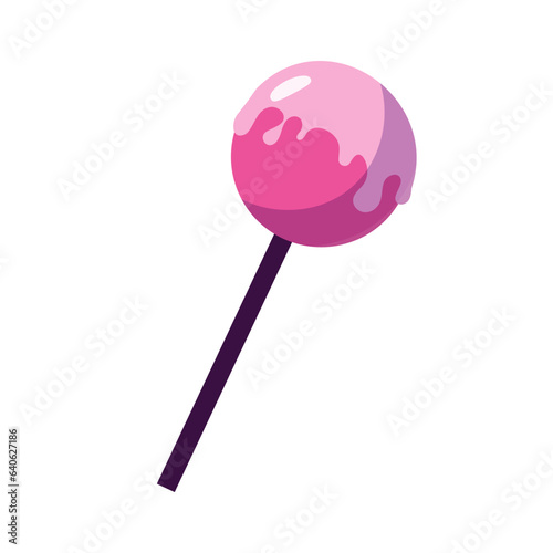 pink lollipop isolated on white