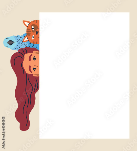 Spying, observing and sneaking. Vector illustration. Looking out, quiet act of vigilance against unexpected Peeking person, elusive figure peeking through veil of secrecy Spy, enigmatic figure wrapped