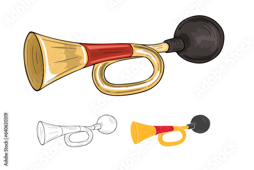 Air horn honk image. Vector illustration